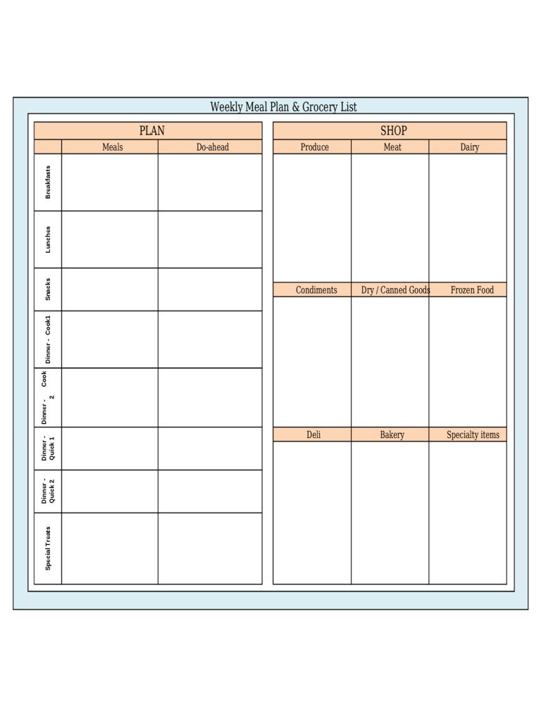 Menu Planner Template – 5 Free Templates In Pdf, Word, Excel Within Meal Plan Template Word