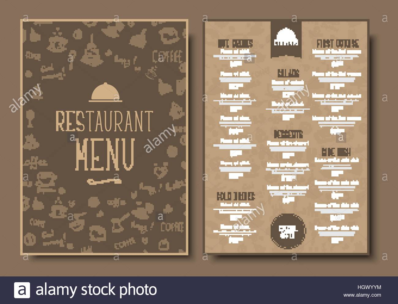 Menu Template For Cafe Or Restaurant In A Retro Style For Menu Template For Pages