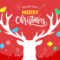 Merry Christmas Banner, Xmas Template Background With Deer Silhouette,.. Within Merry Christmas Banner Template