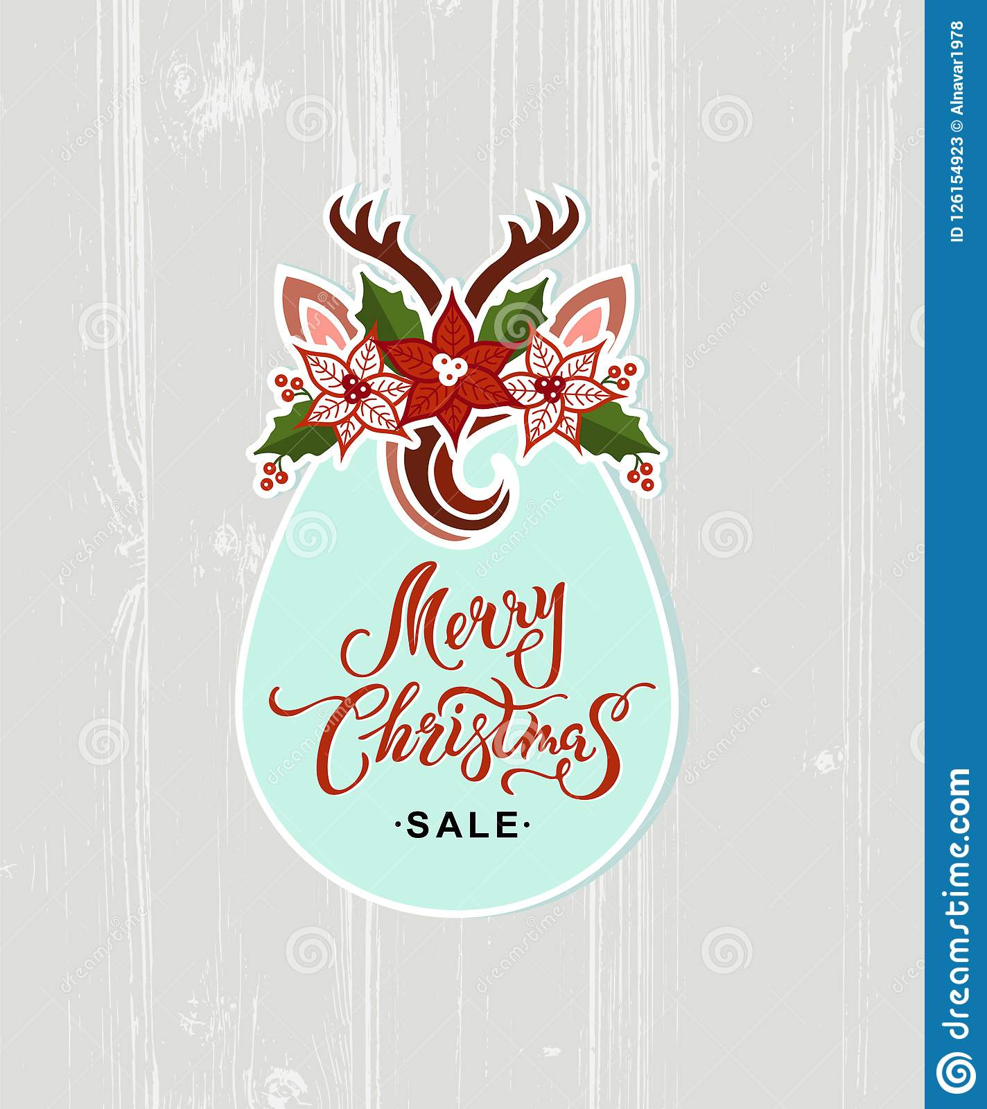 Merry Christmas Sale Card With Deer Headband. Stock With Regard To Headband Card Template
