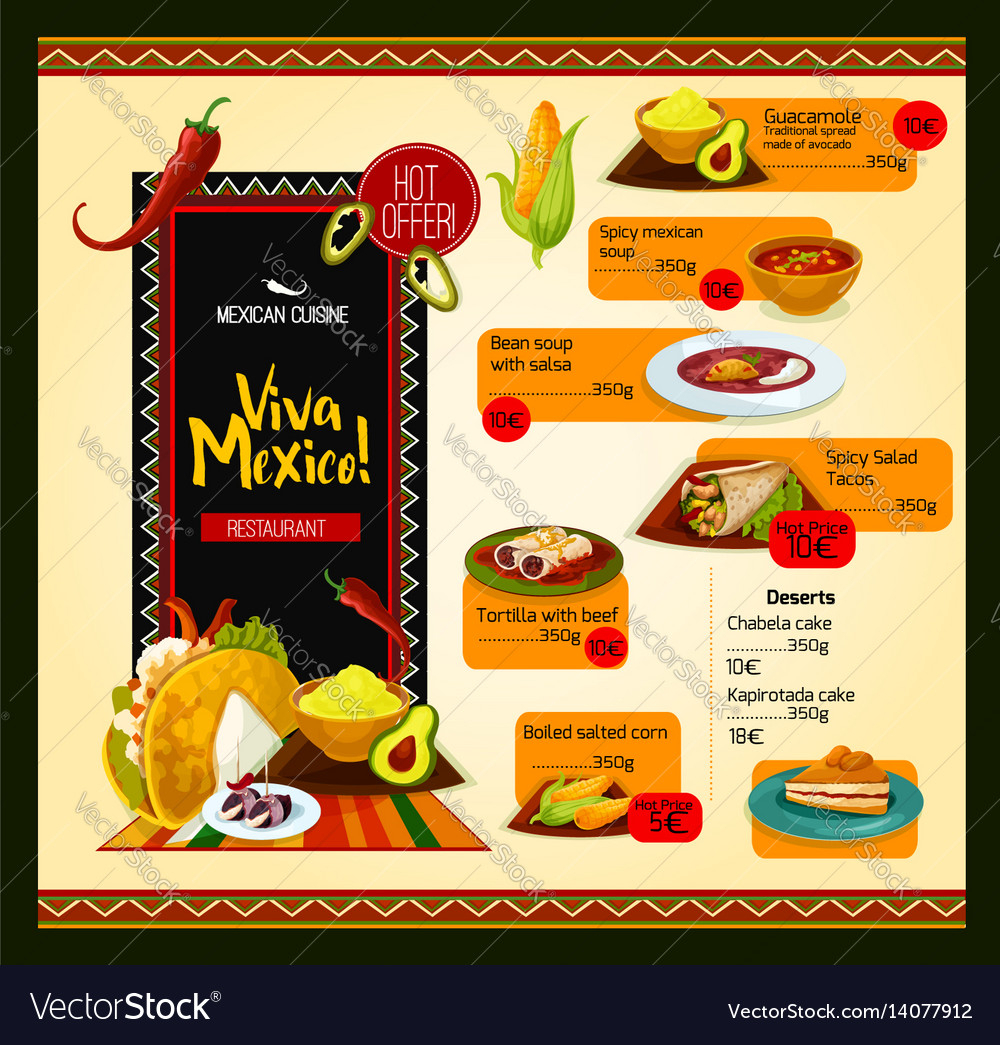 Mexican Menu Template For Restaurant In Mexican Menu Template Free Download