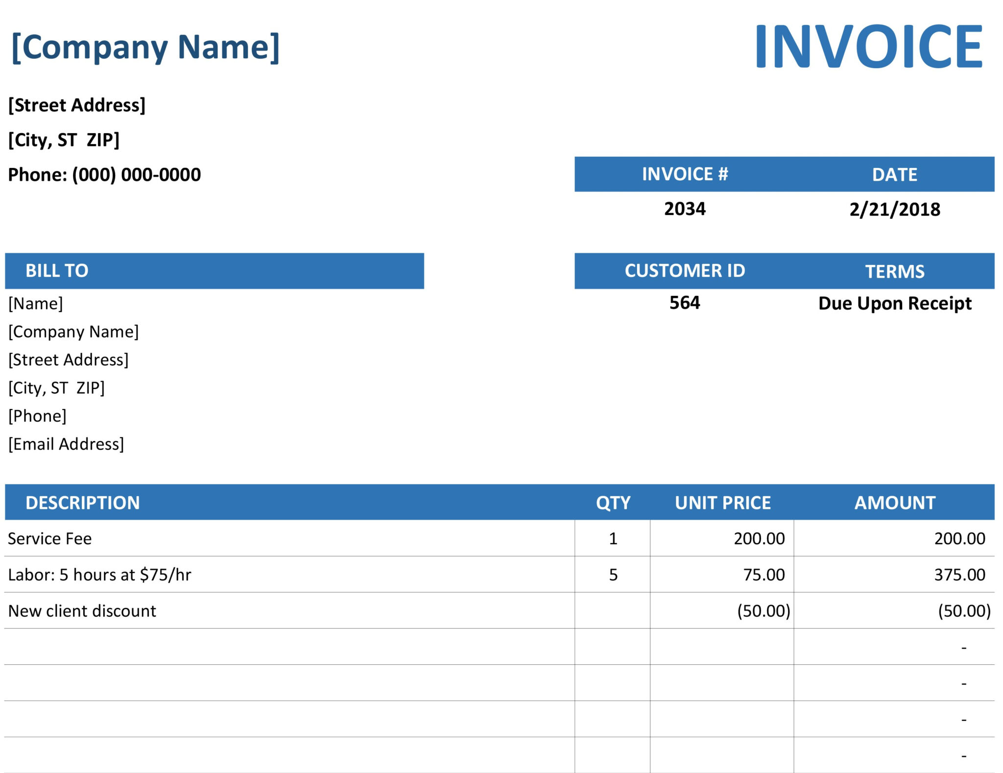 templates for invoicing