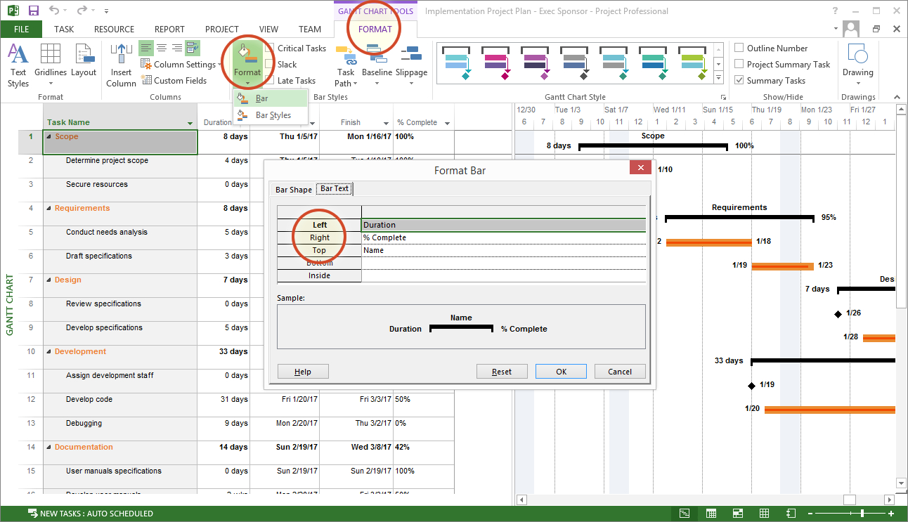 Microsoft Project Gantt Chart Tutorial + Template + Export With Regard To Ms Project 2013 Report Templates