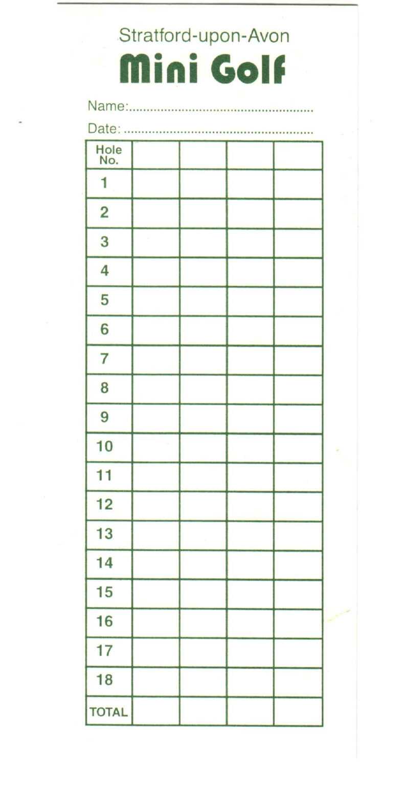 Mini Golf Scorecard Template Colona rsd7 For Golf Score Cards Template Best Template Ideas