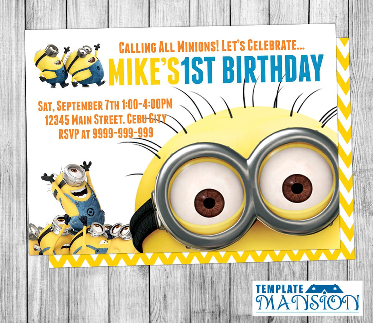 Minion Birthday Invitations : Minion Birthday Invitations Intended For Minion Card Template