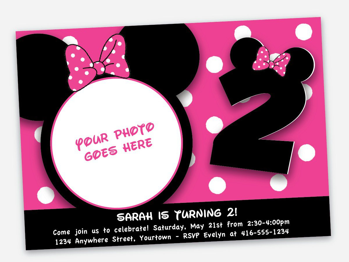 Minnie Mouse Birthday Invitations : Minnie Mouse Birthday Pertaining To Minnie Mouse Card Templates