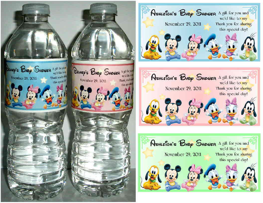 Minnie Mouse Water Bottle Labels For Baby Shower • Baby Within Minnie Mouse Water Bottle Labels Template