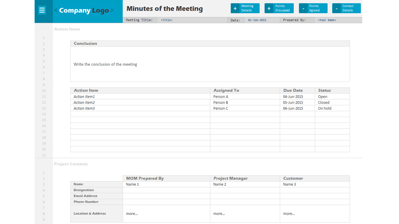 Minutes Of Meeting Project Management Template For Mom Meeting Template