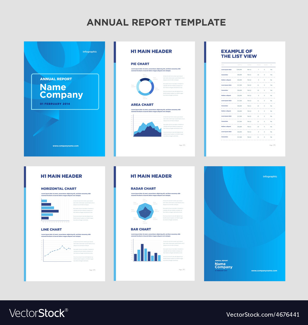 Modern Annual Report Template With Cover Design Regarding Illustrator Report Templates