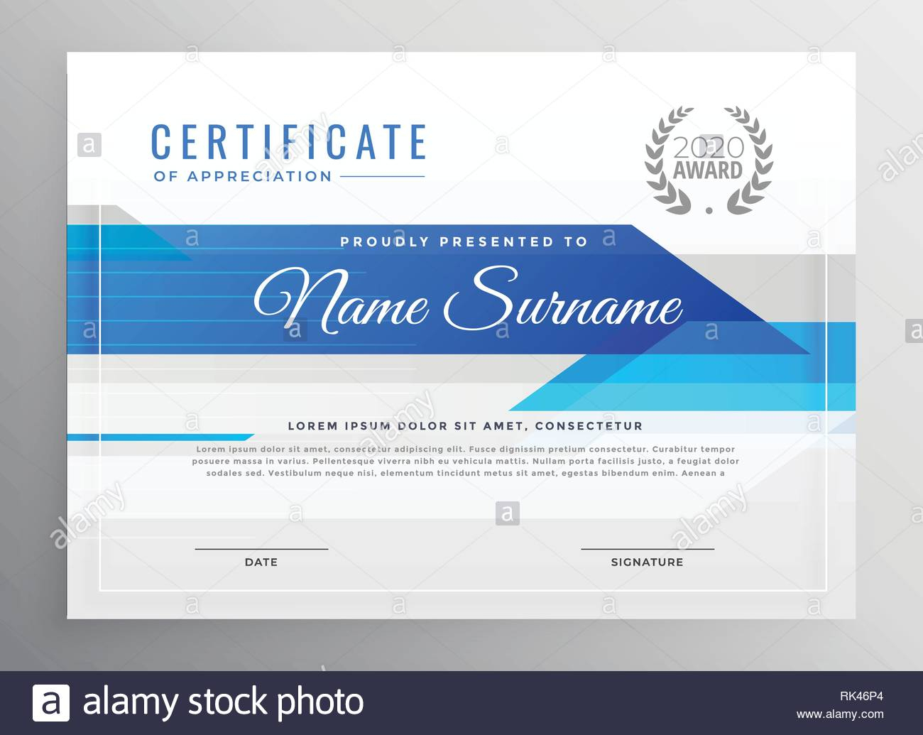 Modern Blue Horizontal Diploma Certificate Template Stock Within Hockey Certificate Templates