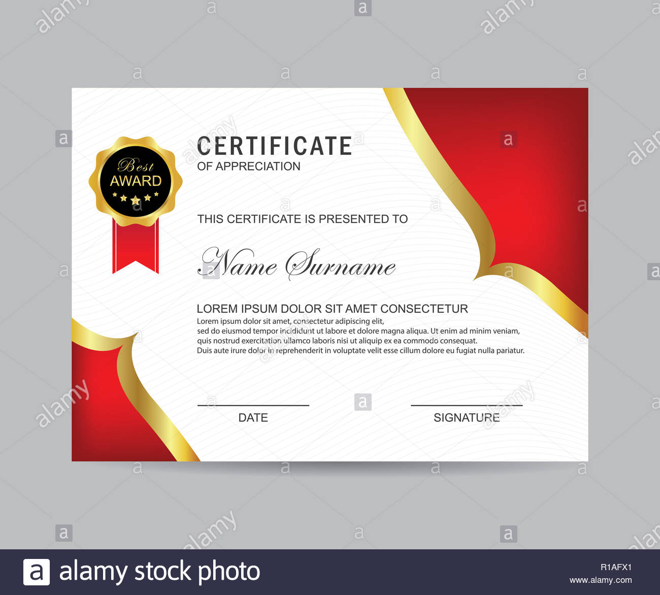 Modern Certificate Template And Background Stock Photo Pertaining To Life Saving Award Certificate Template