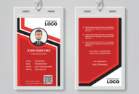 Modern Red Id Card Template pertaining to Id Card Template Ai