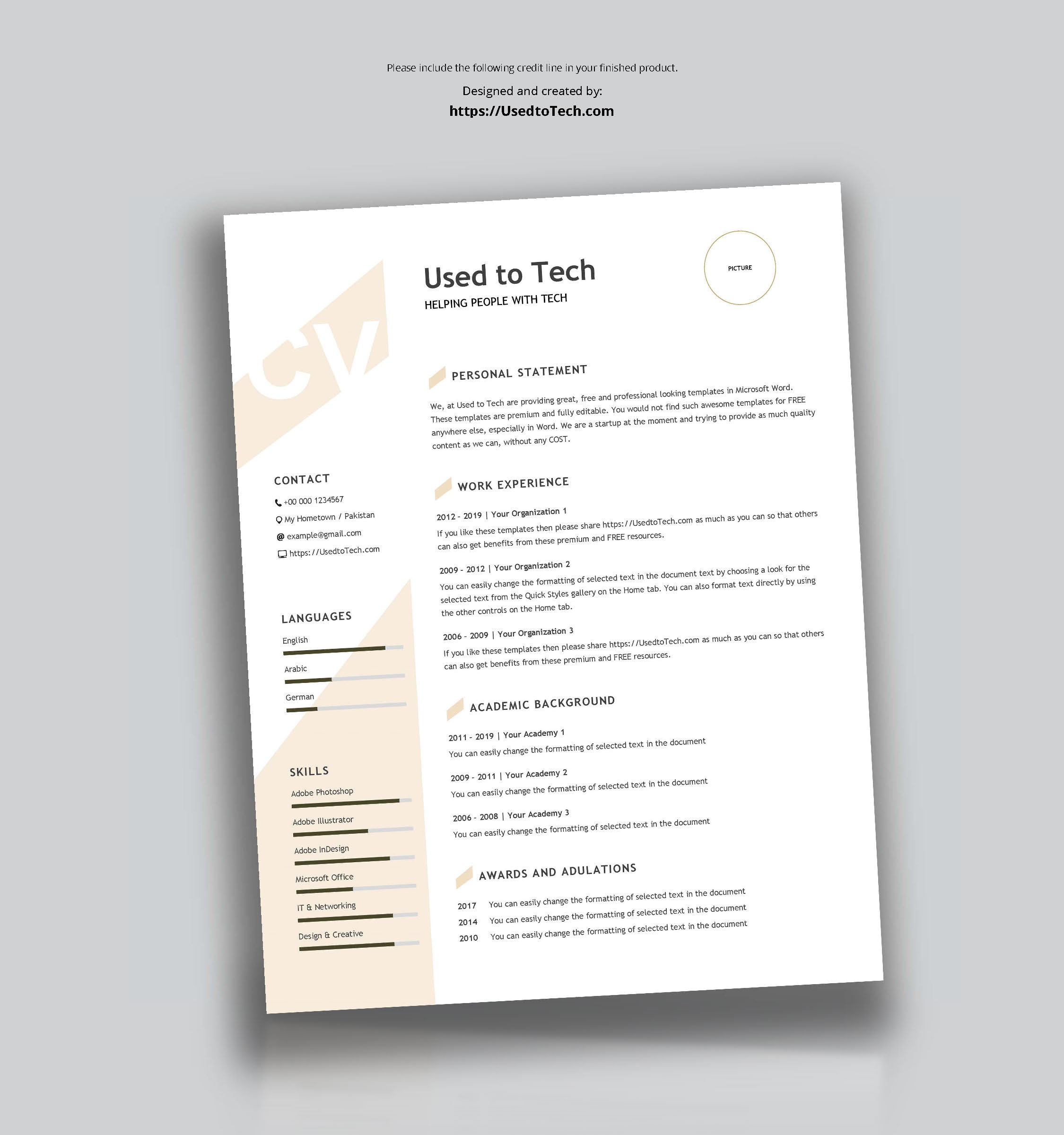Modern Resume Template In Word Free - Used To Tech For How To Find A Resume Template On Word