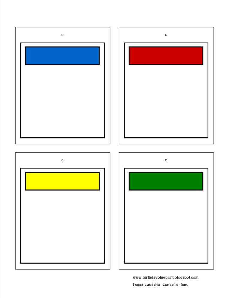 monopoly board template fillable digial image
