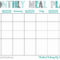 Monthly Meal Plan Printable | Template Business Psd, Excel Regarding Meal Plan Template Word
