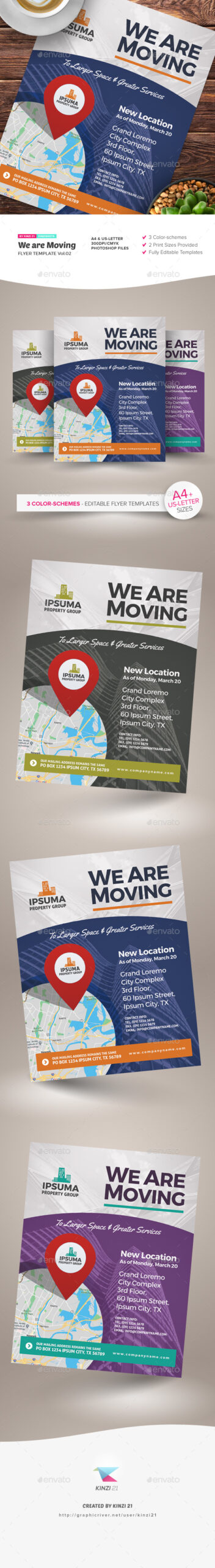 Moving Announcement Office Business Flyer Templates With Moving Flyer Template