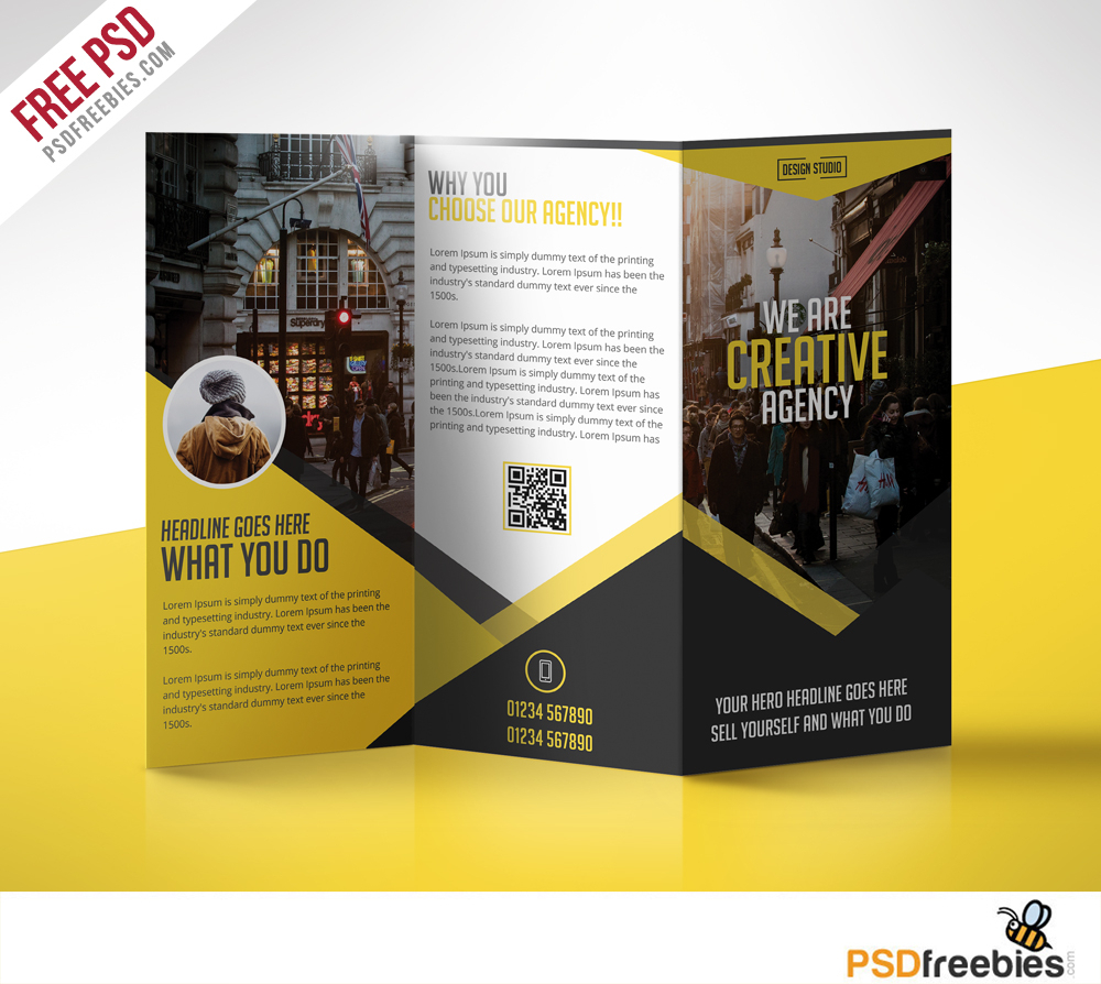 Multipurpose Trifold Business Brochure Free Psd Template Throughout Medical Office Brochure Templates