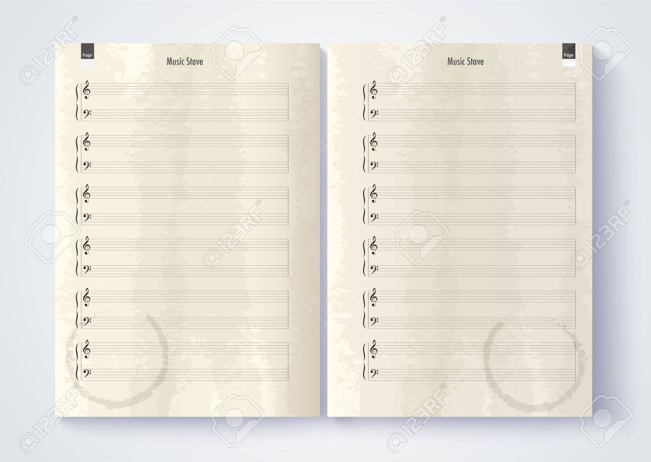 Music Stave Template, Blank Stave Note Paper. Blank Music Note.. Regarding Music Notes Paper Template