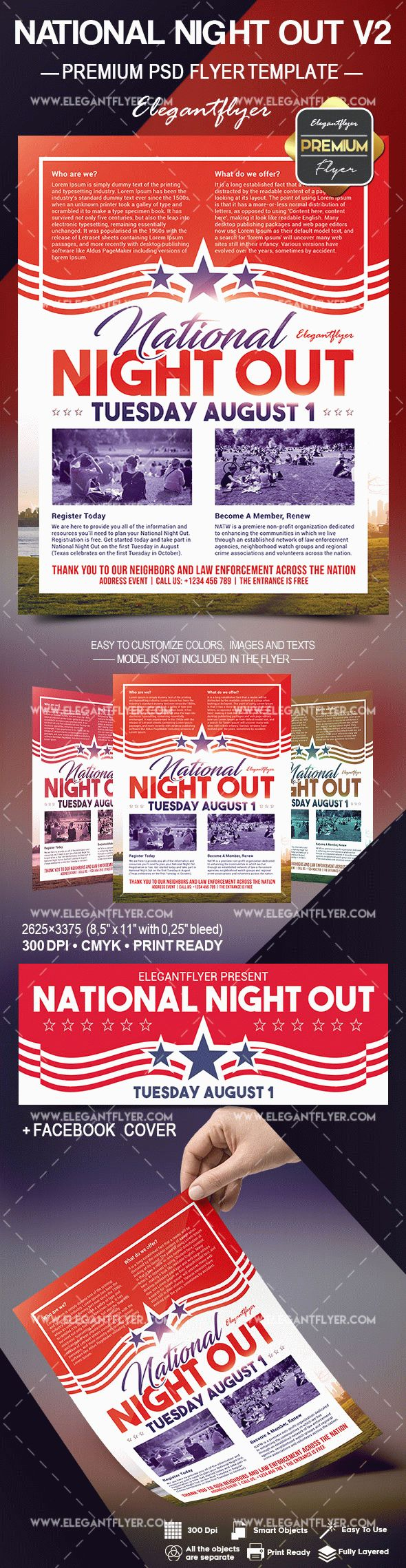 National Night Out V2 – Flyer Psd Template Inside National Night Out Flyer Template
