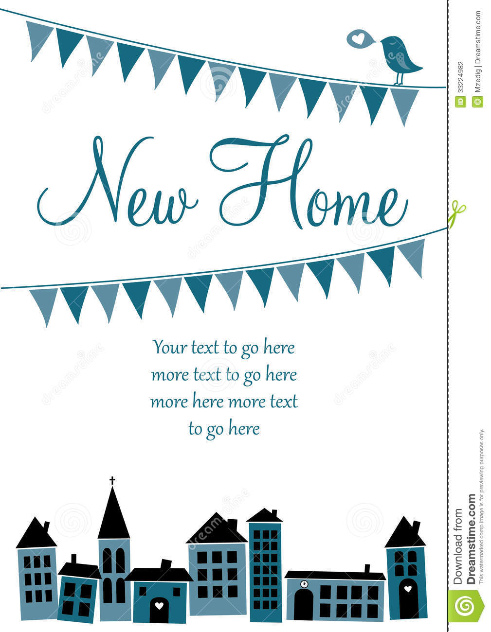 New Home Card Stock Vector. Illustration Of Home, Sale For Moving Home Cards Template