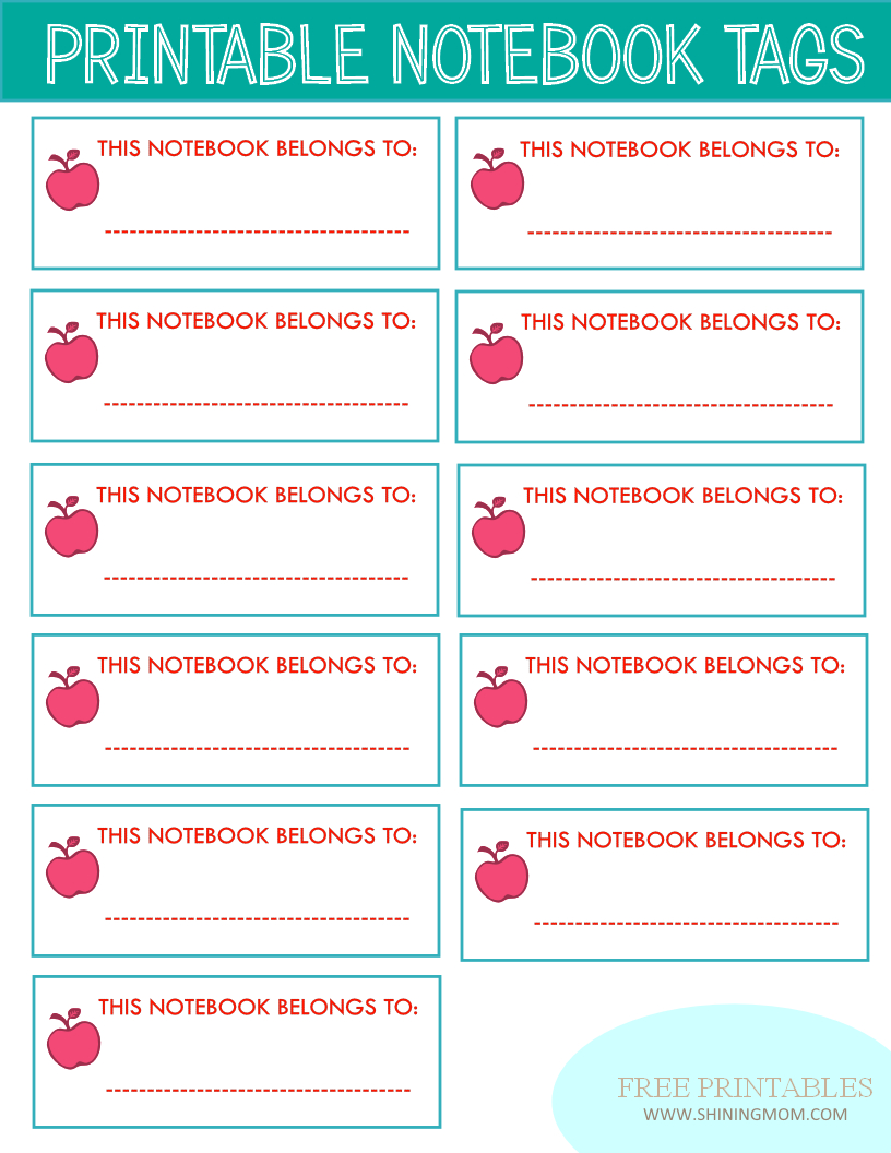 New Project: Back To School Notebook And Book Labels Regarding Notebook Label Template
