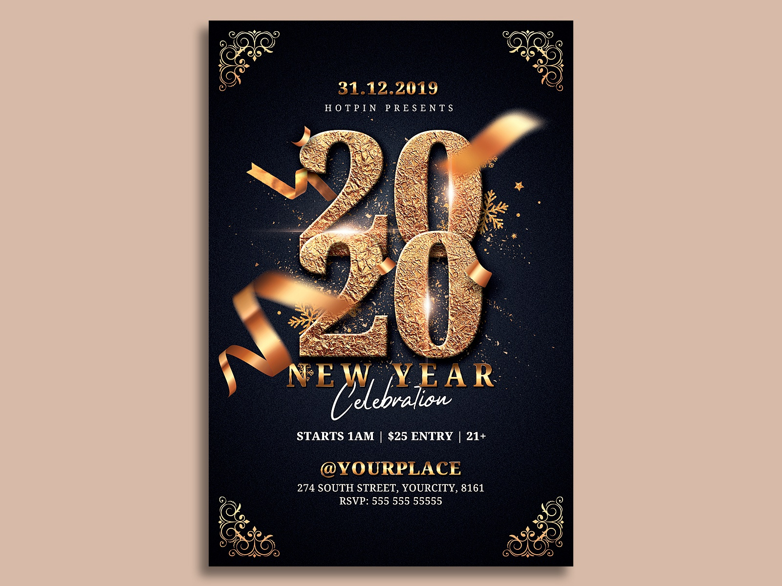 New Year Eve Party Flyer Templatehotpin On Dribbble Throughout New Years Eve Flyer Template