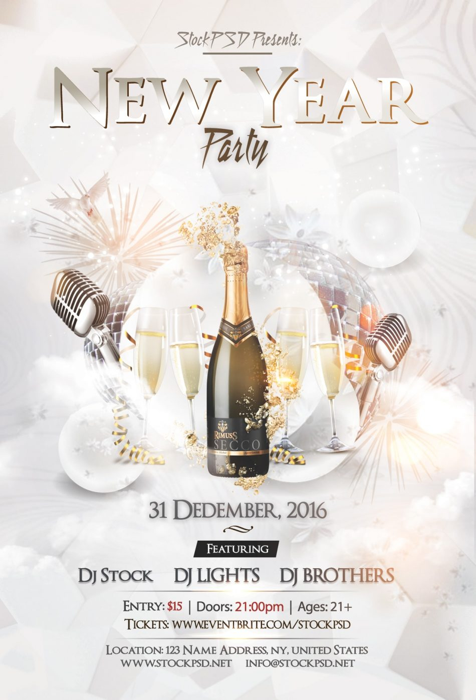New Year Eve Party – Psd Free Nye Flyer Template - Psdflyer.co Regarding New Years Eve Flyer Template