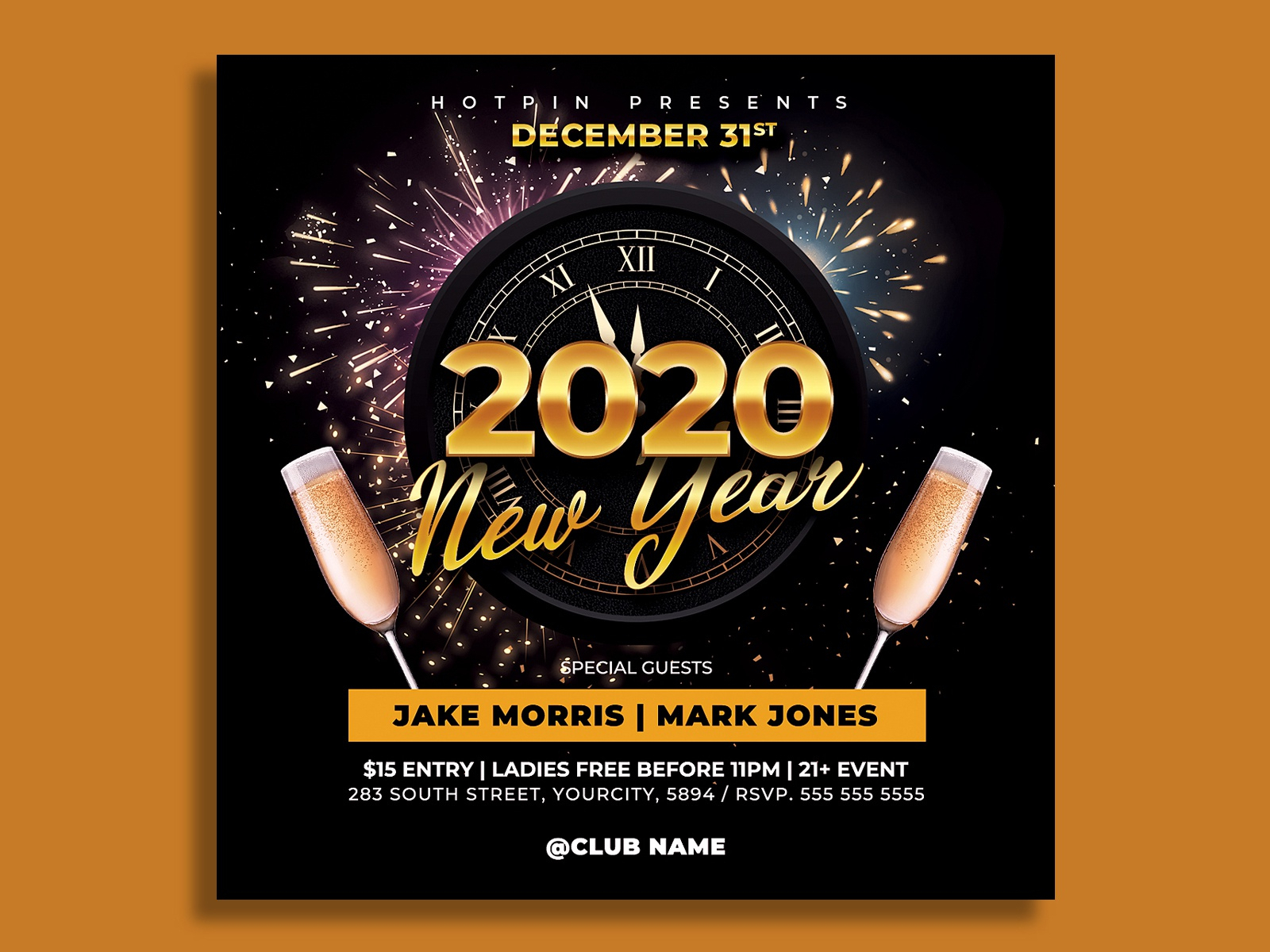 New Year Flyer Templatehotpin On Dribbble Regarding New Years Eve Flyer Template
