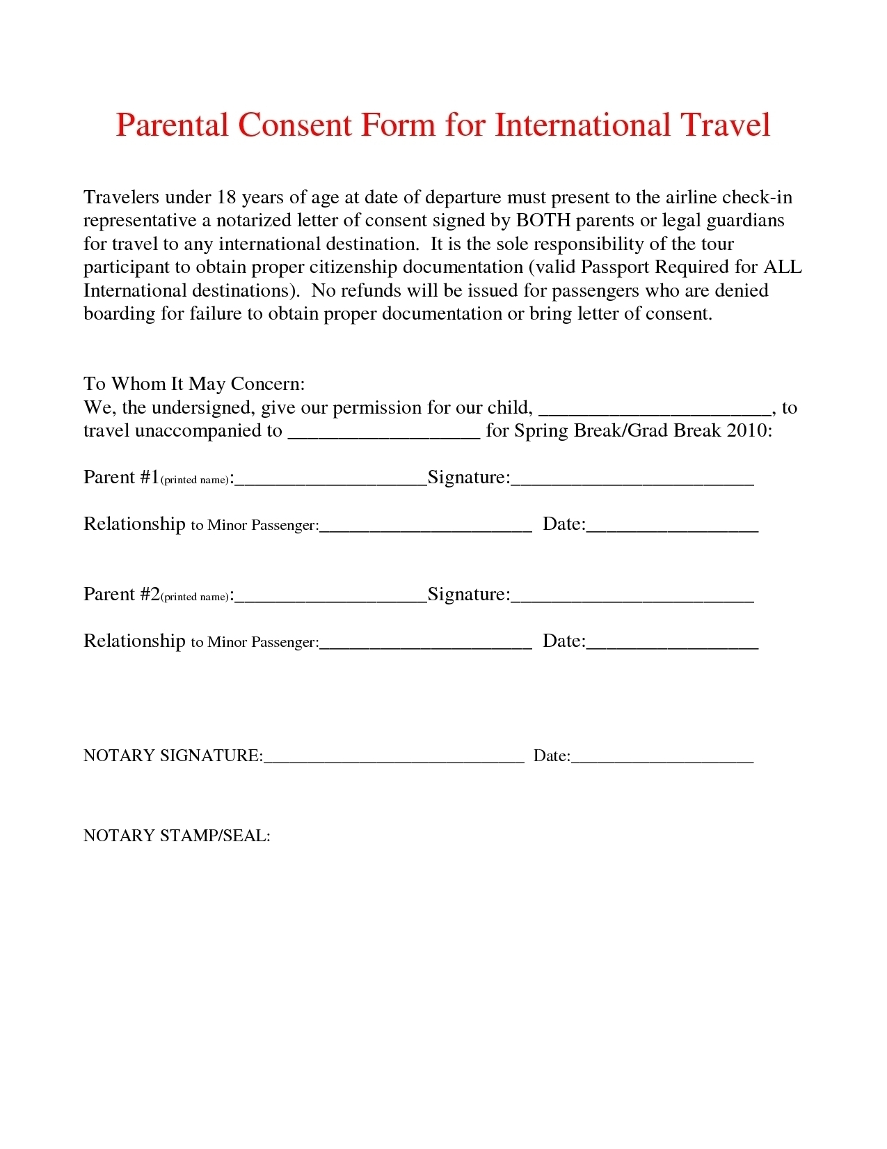 Notarized Letter – Colona.rsd7 Pertaining To Notarized Letter Template For Child Travel