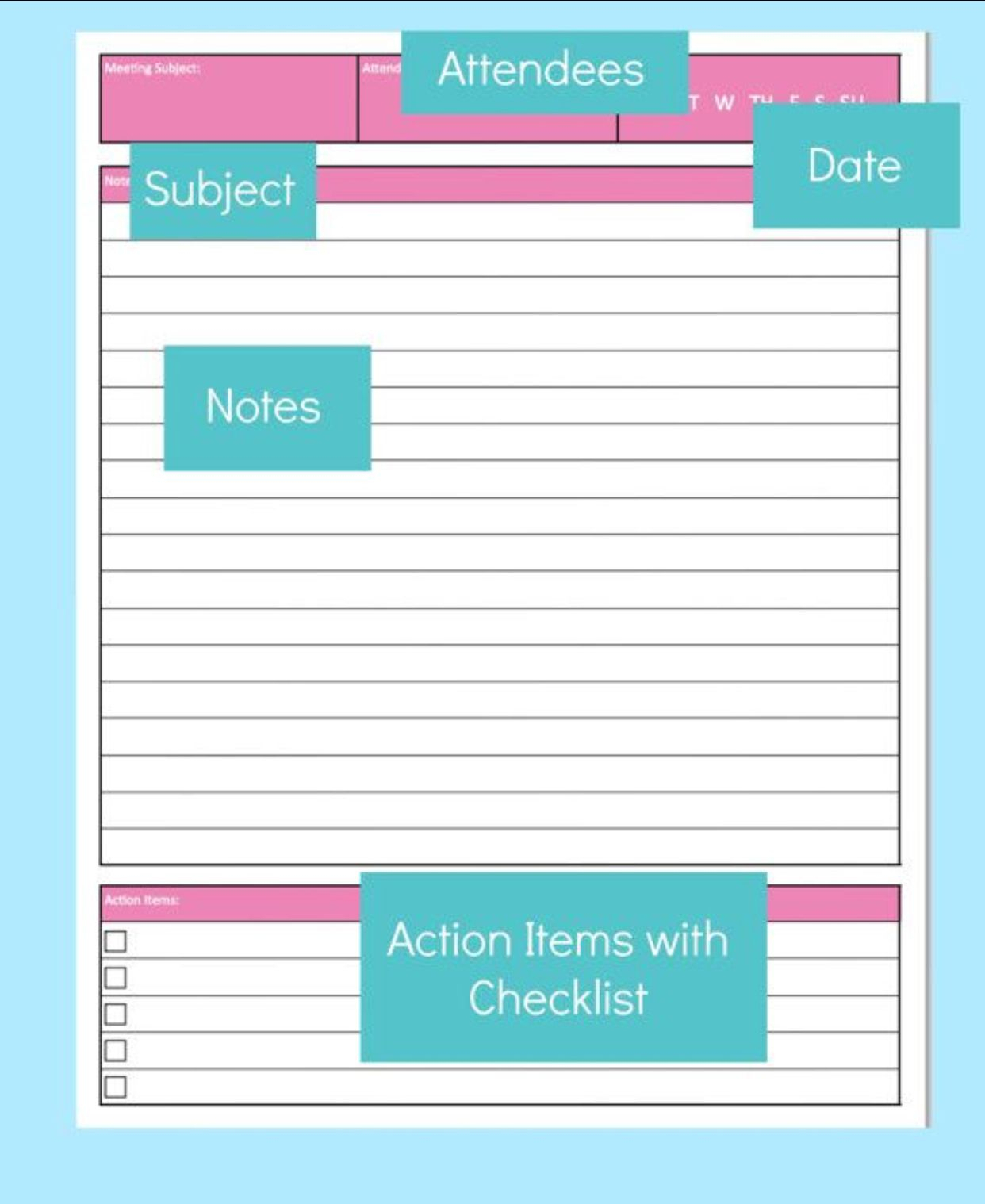 Note Taking Templates For Meetings I Would - Rocketbook Regarding Meeting Notes Template With Action Items