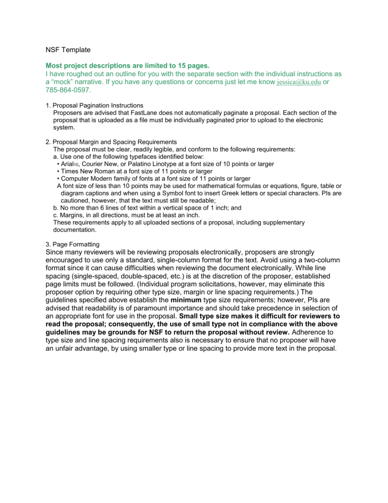 Nsf Template Intended For Nsf Proposal Template Best Template Ideas