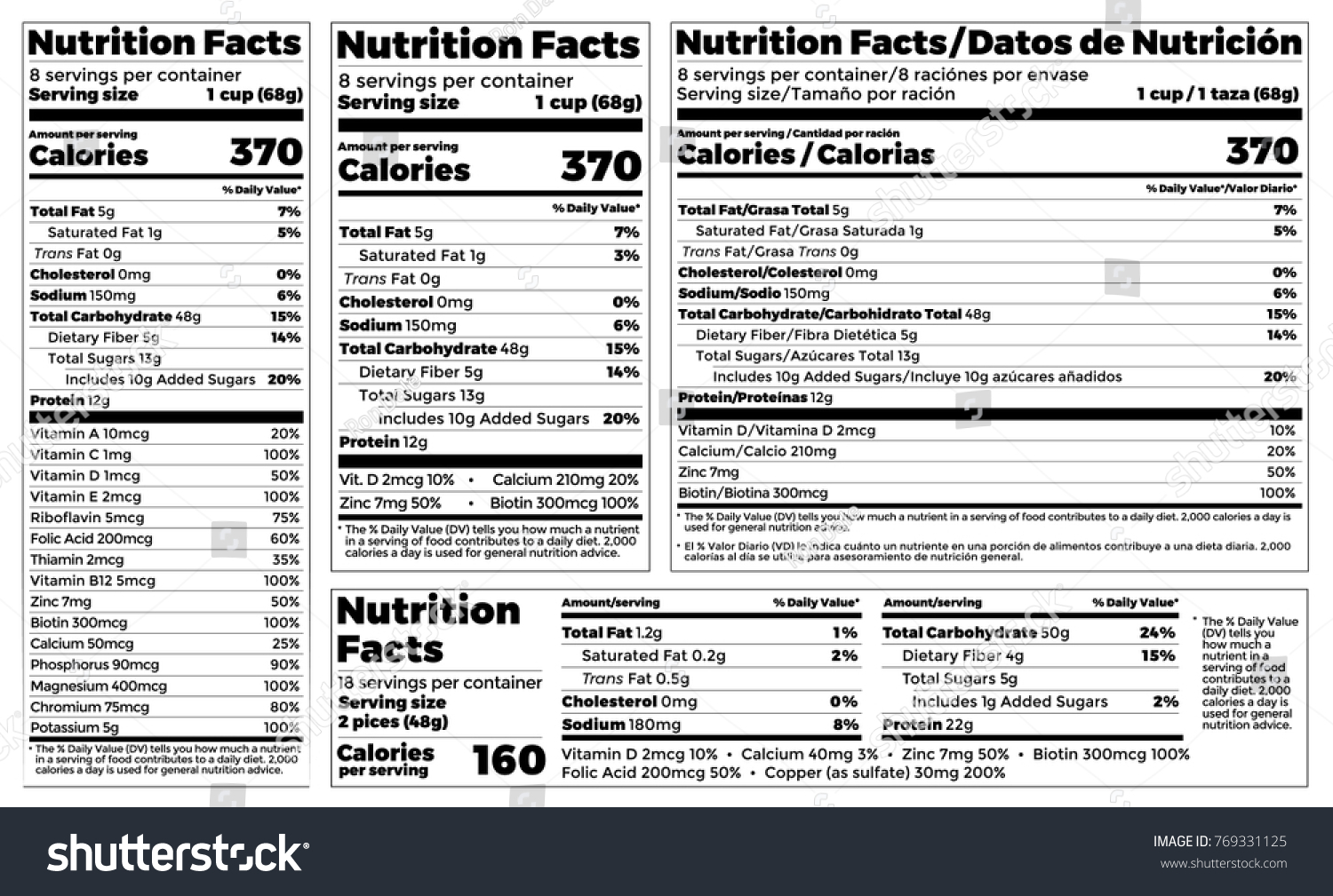 Nutrition Facts Label Design Template Food Stock Vector In Ingredient Label Template