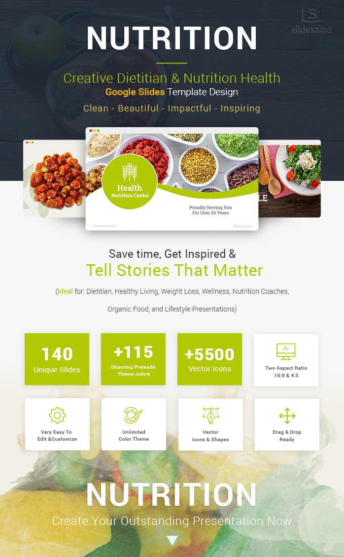 Nutrition Google Slides Template And Diet Themes Designs With Nutrition Brochure Template