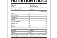 Nutrition Label Template - Colona.rsd7 with Nutrition Label Template Word