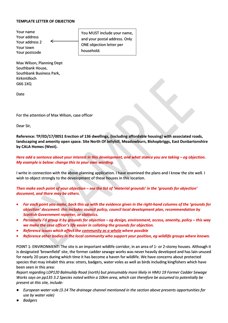 Objection Letter Template - Sbcg Inside Letter Of Objection Template