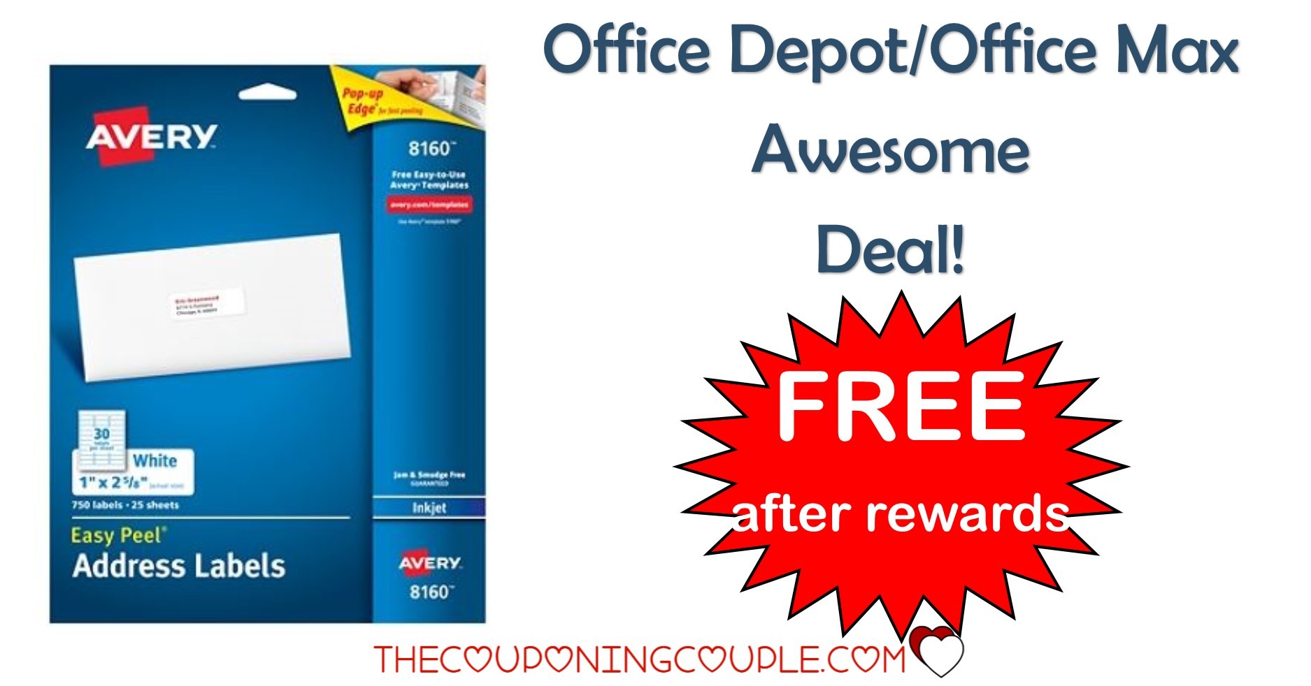 Office Depot Office Max: Avery Address Labels – Free After Intended For Office Max Label Templates