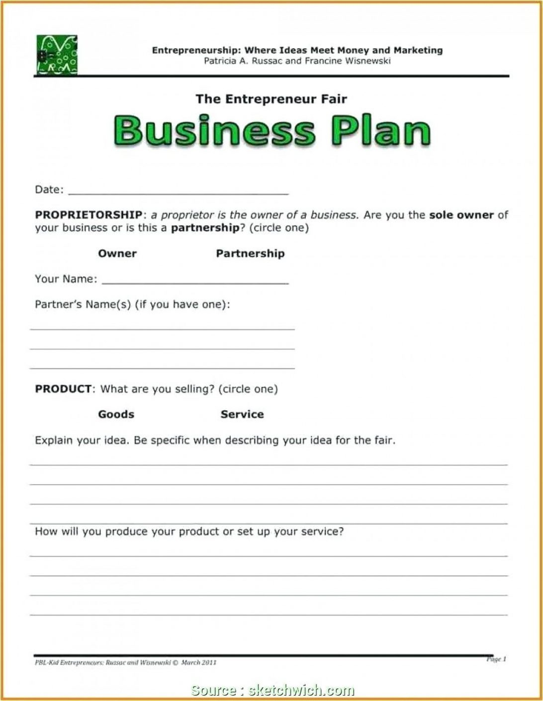 One Page Business Plan Template Google Docs Startup Simple Inside Google Docs Pamphlet Template