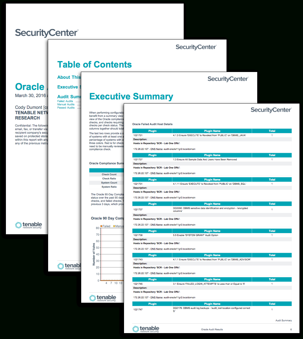 Oracle Audit Results – Sc Report Template | Tenable® With Nessus Report Templates