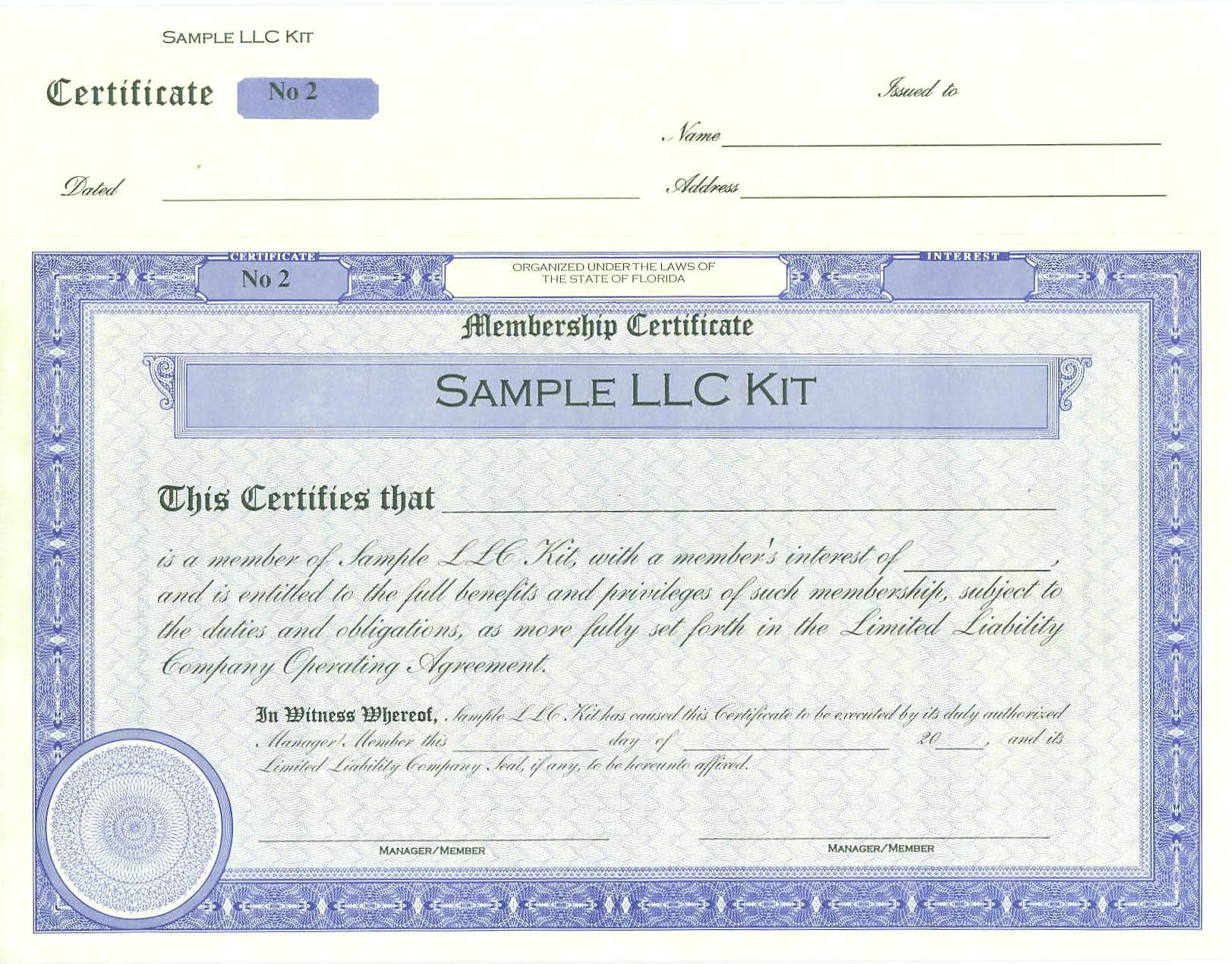 Order Stock Certificates – Colona.rsd7 Throughout Llc Membership Certificate Template Word