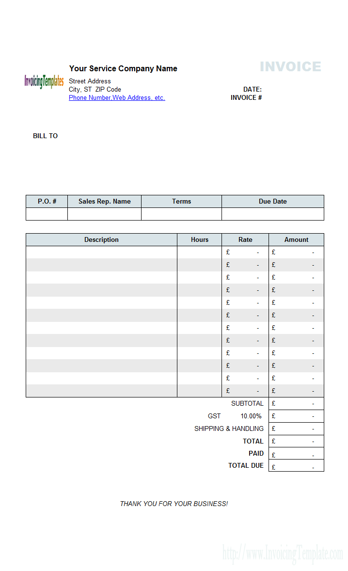 Personal Invoice Template For Uk For Individual Invoice Template