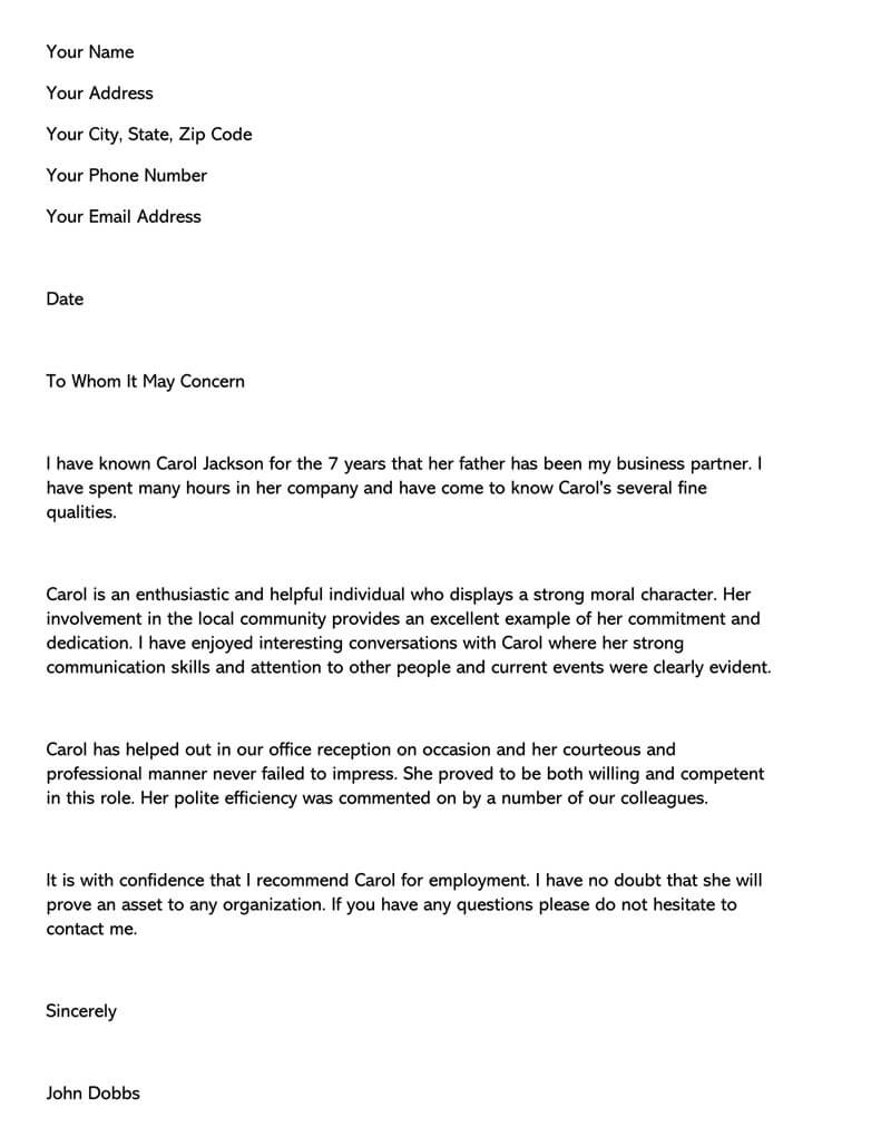 Personal Recommendation Letter For Friend (15+ Samples With Regard To Letter Of Recommendation For A Friend Template