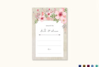 Pink Floral Wedding Advice Card Template with regard to Marriage Advice Cards Templates