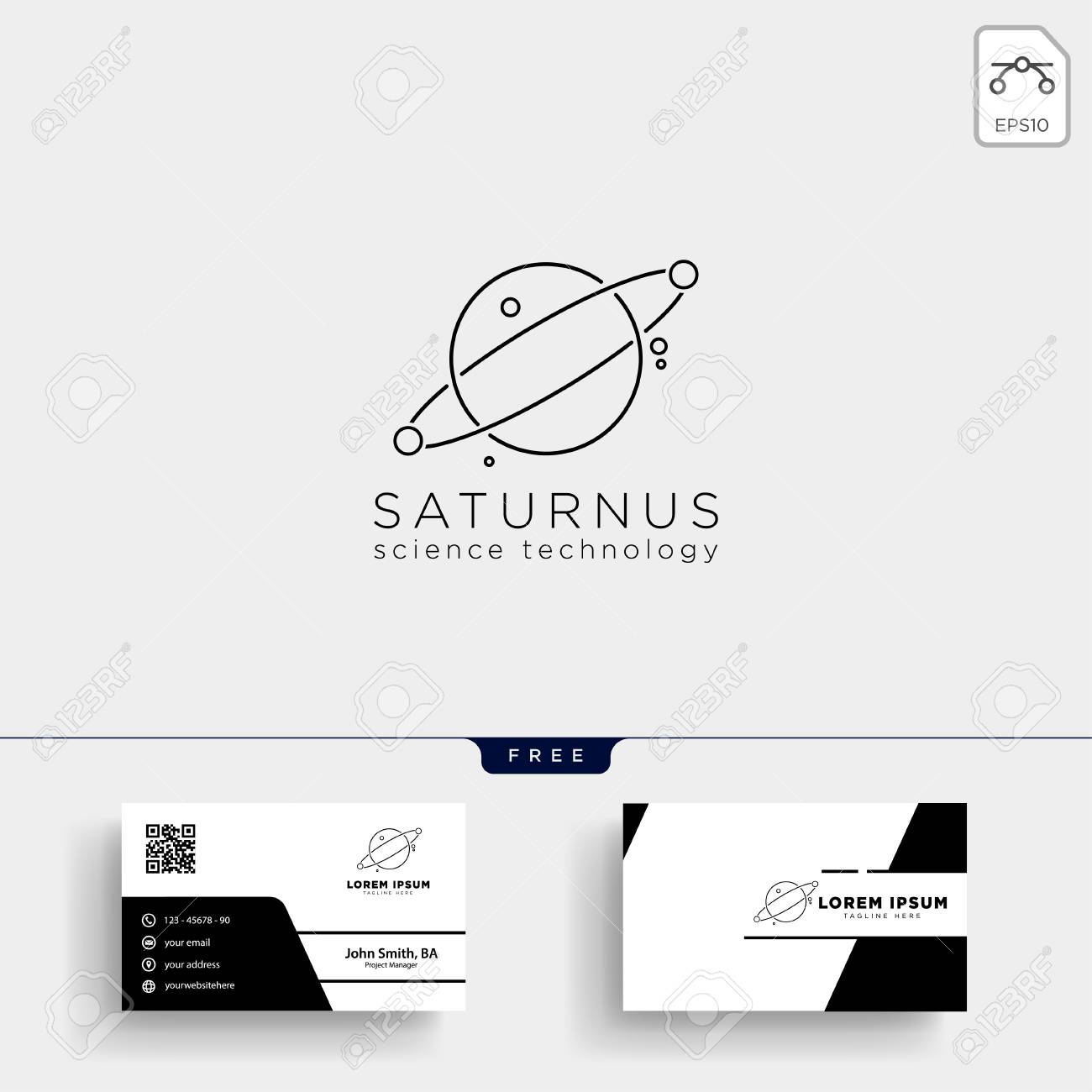 Planet Line Art Logo Template Vector Illustration And Stationery,.. Pertaining To Letterhead With Logo Template