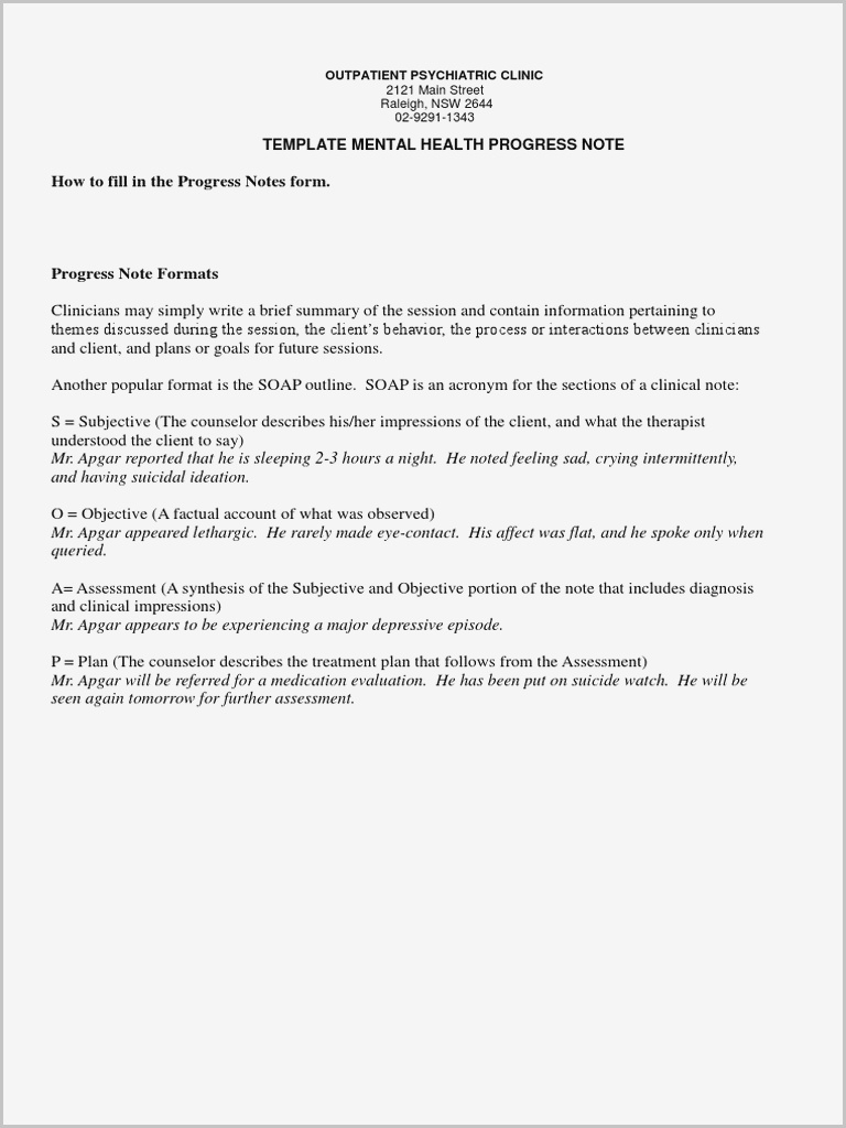 Play Therapy Progress Note Example – Templates : Best Resume Intended For Mental Health Progress Note Template