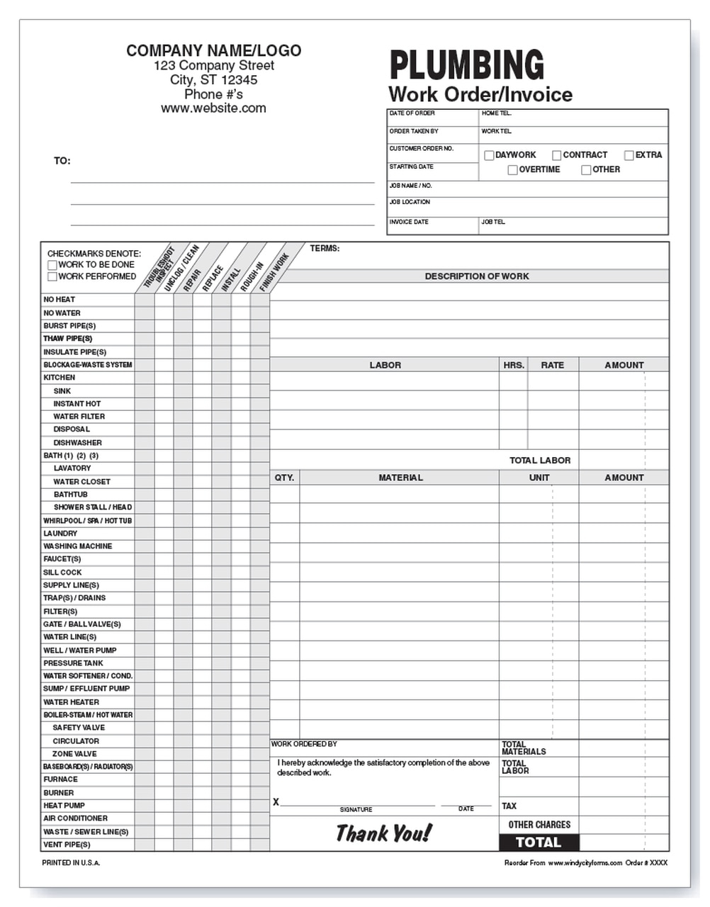 Plumbing Invoices – Colona.rsd7 With Regard To Hvac Service Order Invoice Template