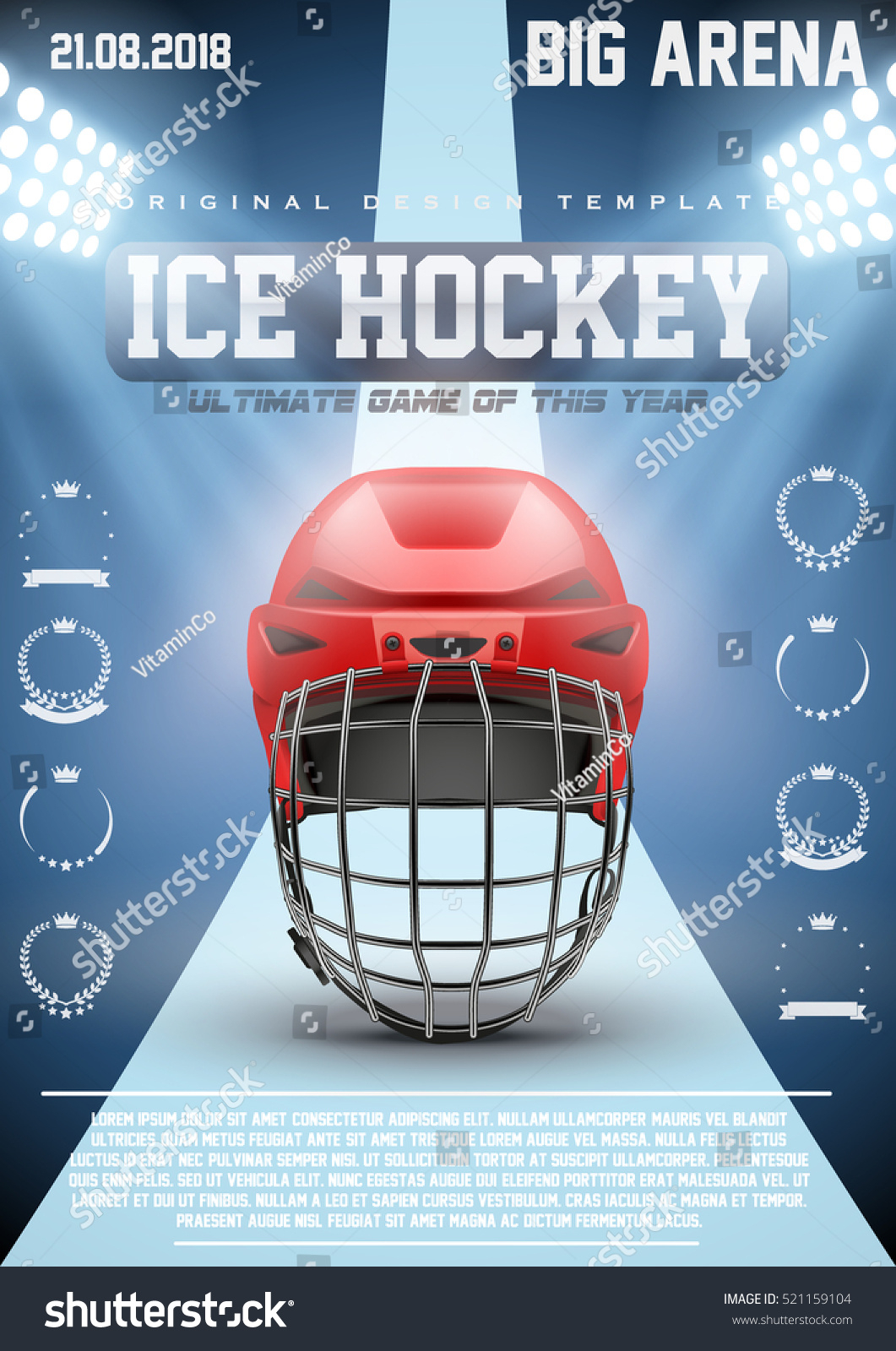 Poster Template Ice Hockey Games Goalkeeaper Stock Vector In Hockey Flyer Template