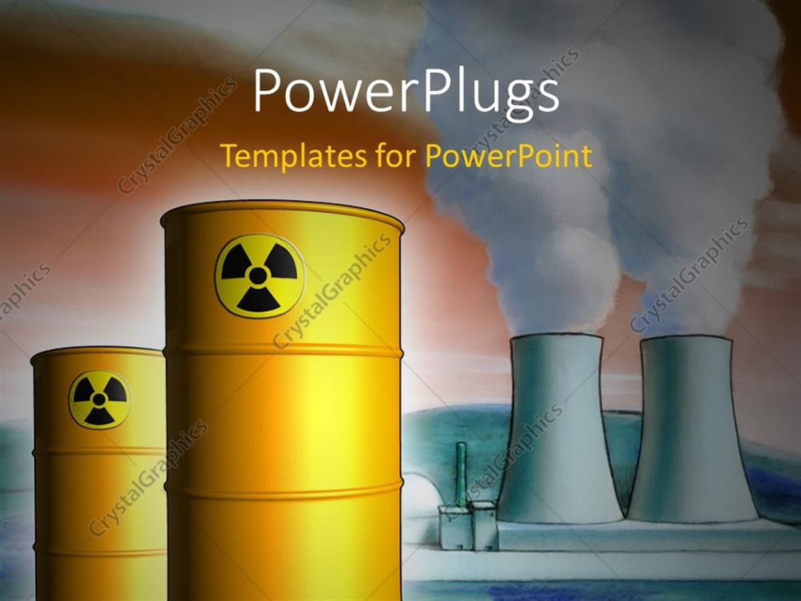 Powerpoint Template: Radioactive Waste From A Nuclear Power In Nuclear Powerpoint Template