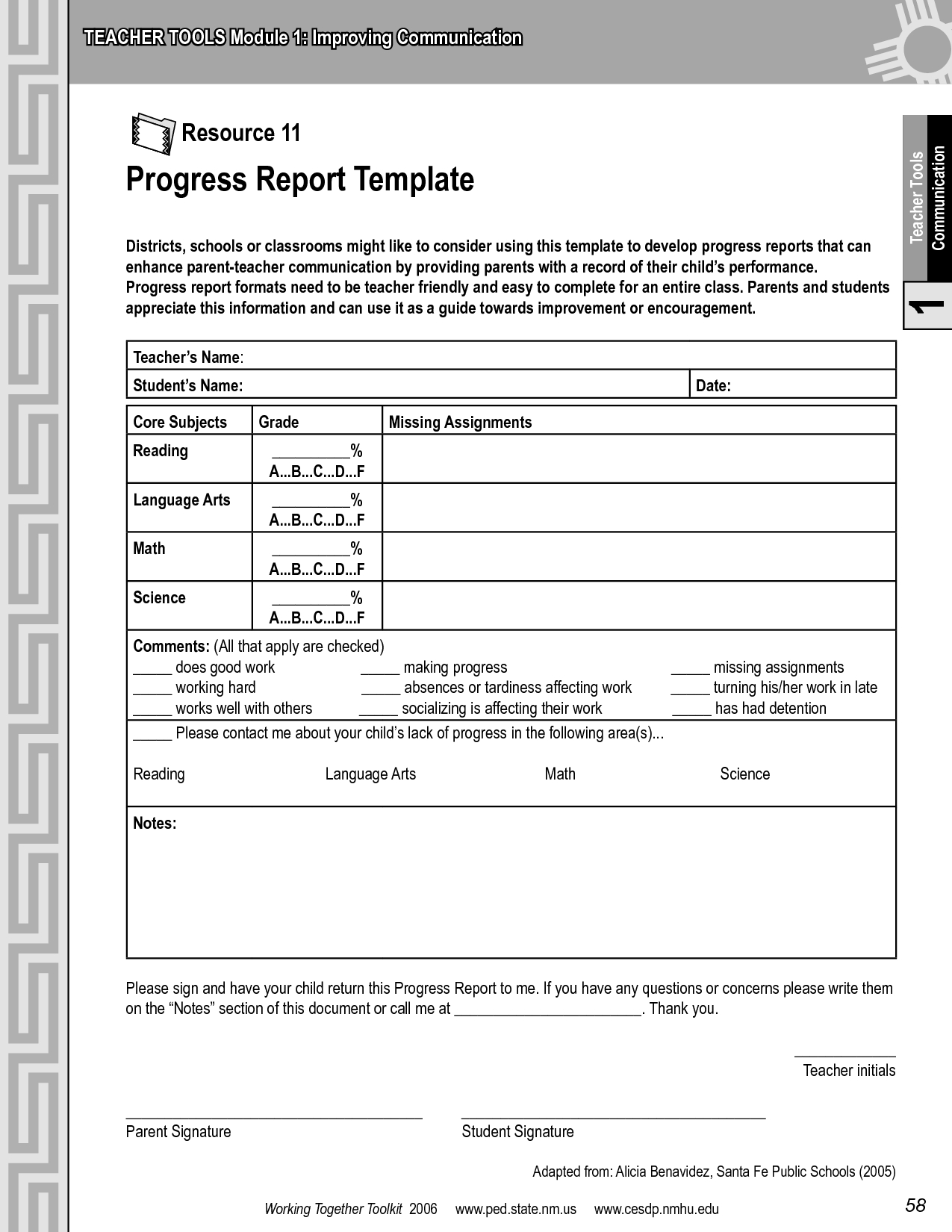 Premium Progress Report Template For Teacherccx13760 For High School Progress Report Template