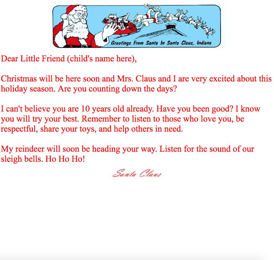 Print At Home Letters From Santa | Santa Claus Museum With Letter From Santa Template Word