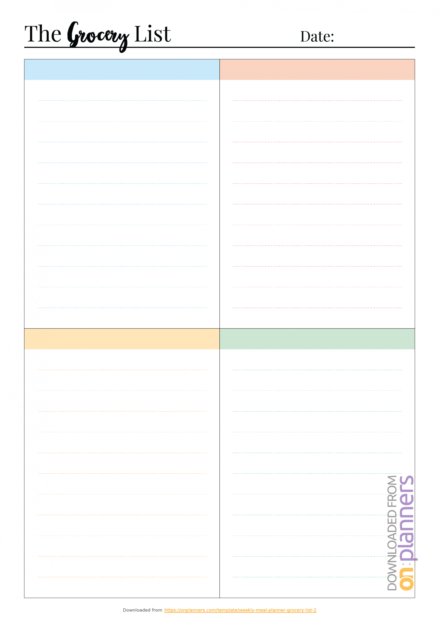 Printable Grocery List And Meal Planner – Colona.rsd7 Regarding Menu Planner With Grocery List Template